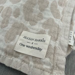 One Wednesday x Jillian Harris Beige Leopard Throw/Scarf